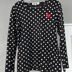 Comme Des Garçons Play polka-dot long sleeve top